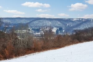 Wooded land for sale in Crawford County, Wisconsin with panoramic valley views near Gays Mills and the Kickapoo River State Wildlife Area
